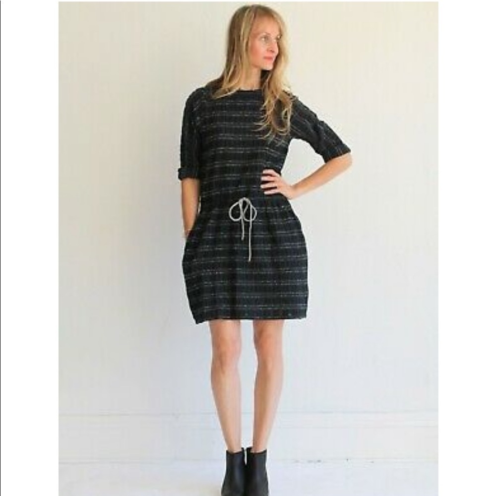 Ace & jig lake tie waist black zodiac stripe dress medium